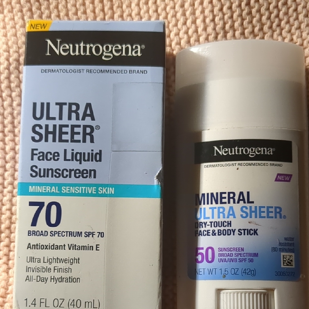 NEUTRAGENA MINERAL ULTRA SHEER SPF 70 & MINERAL ULTRA SHEER FACE & BODY STICK